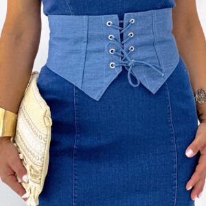 Hátul patentos, gumis, farmer fűző öv