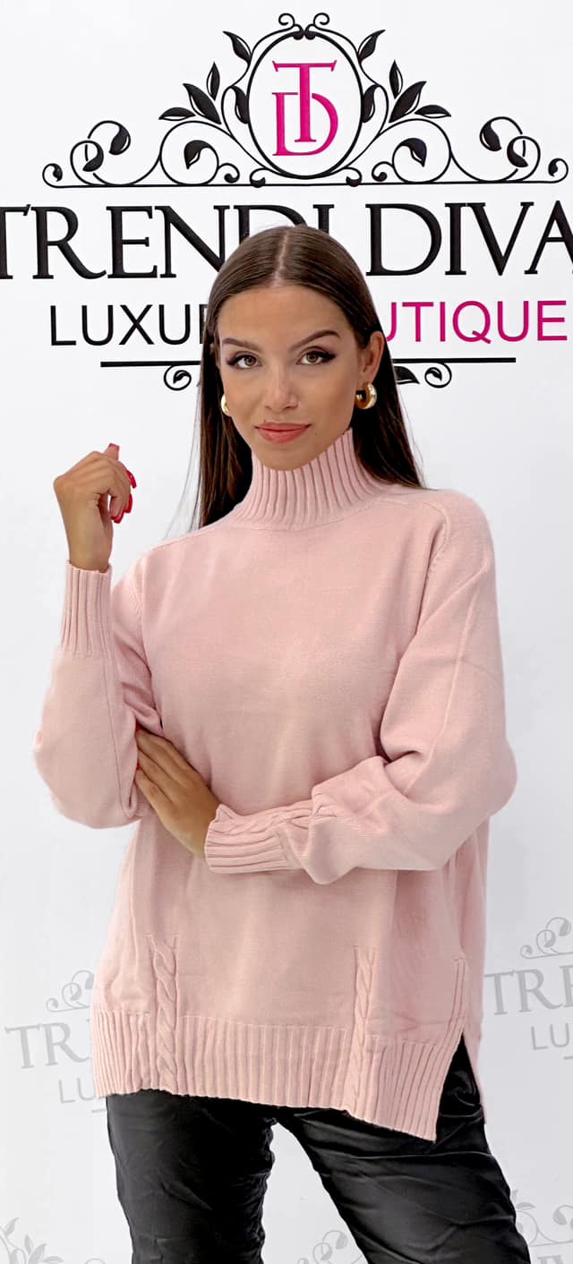 Turtleneck with side slits, soft, thicker knit fabric - Image 16