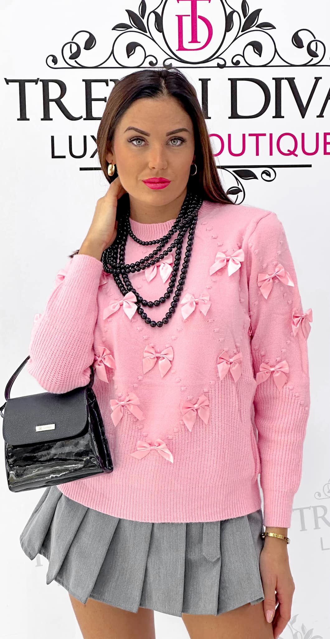 Knitted top with polka dots and bows - Image 7