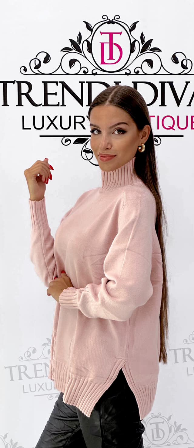 Turtleneck with side slits, soft, thicker knit fabric - Image 17