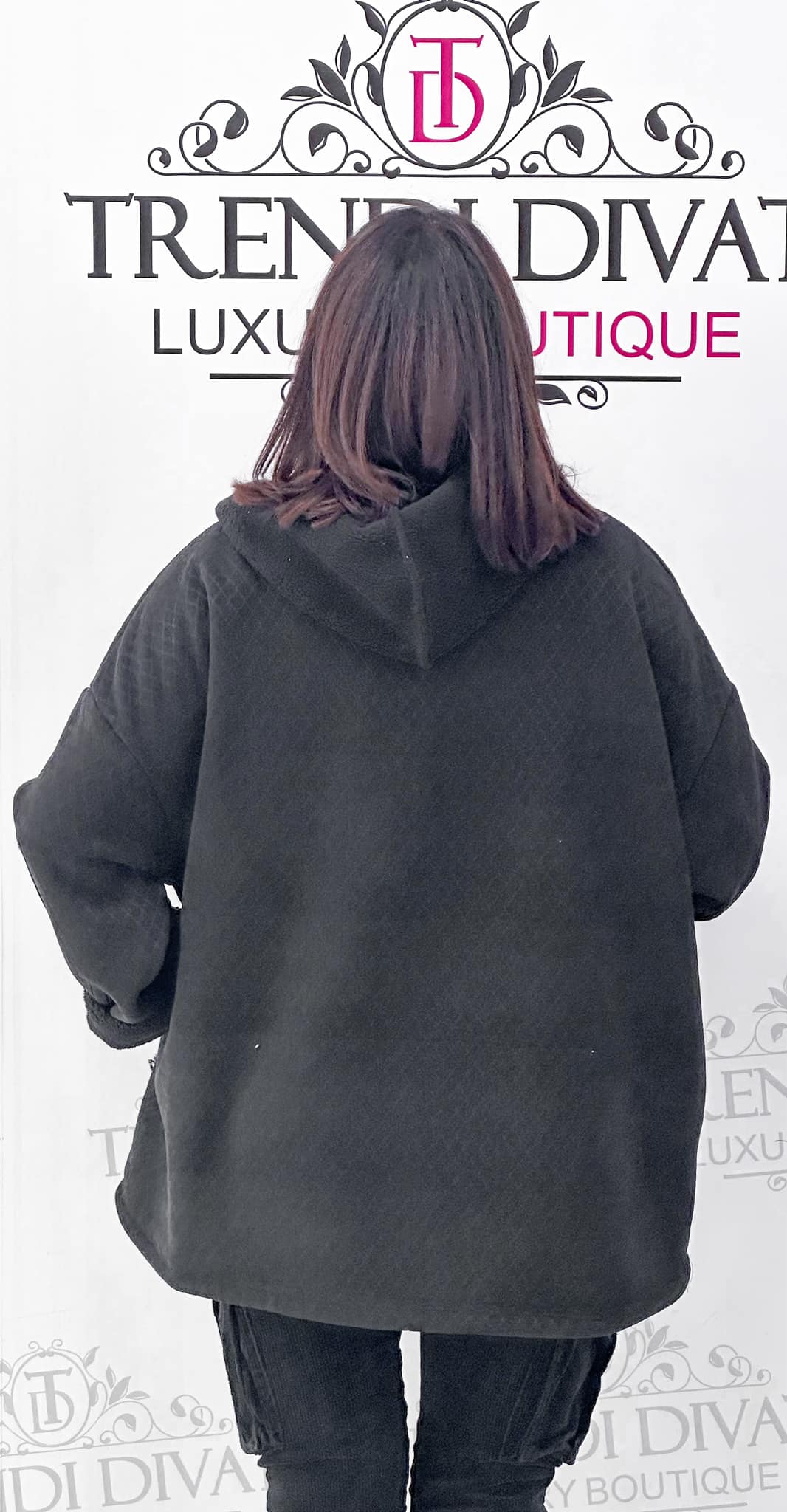 Soft-soft lining, thick, loose-fitting cardigan with patterned fabric - Image 15