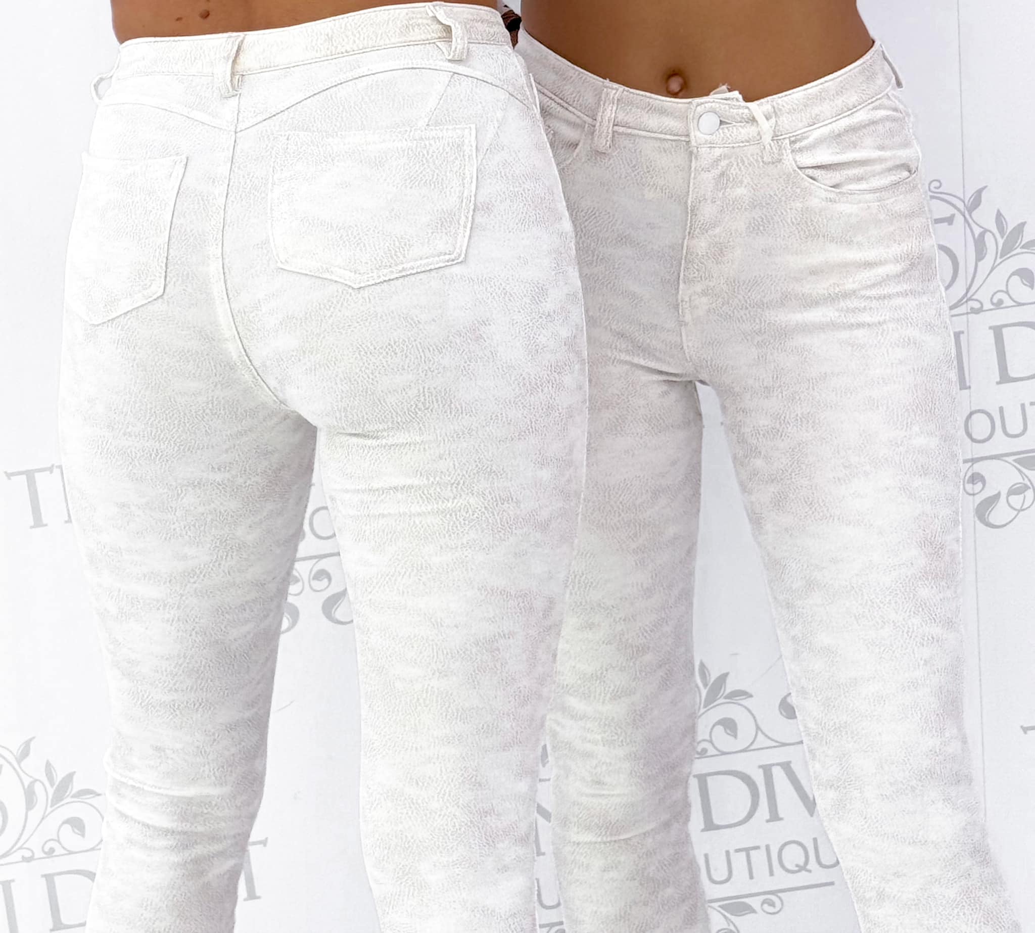 Elastic trousers with special abraded leather effect, fluffy inside - Image 12