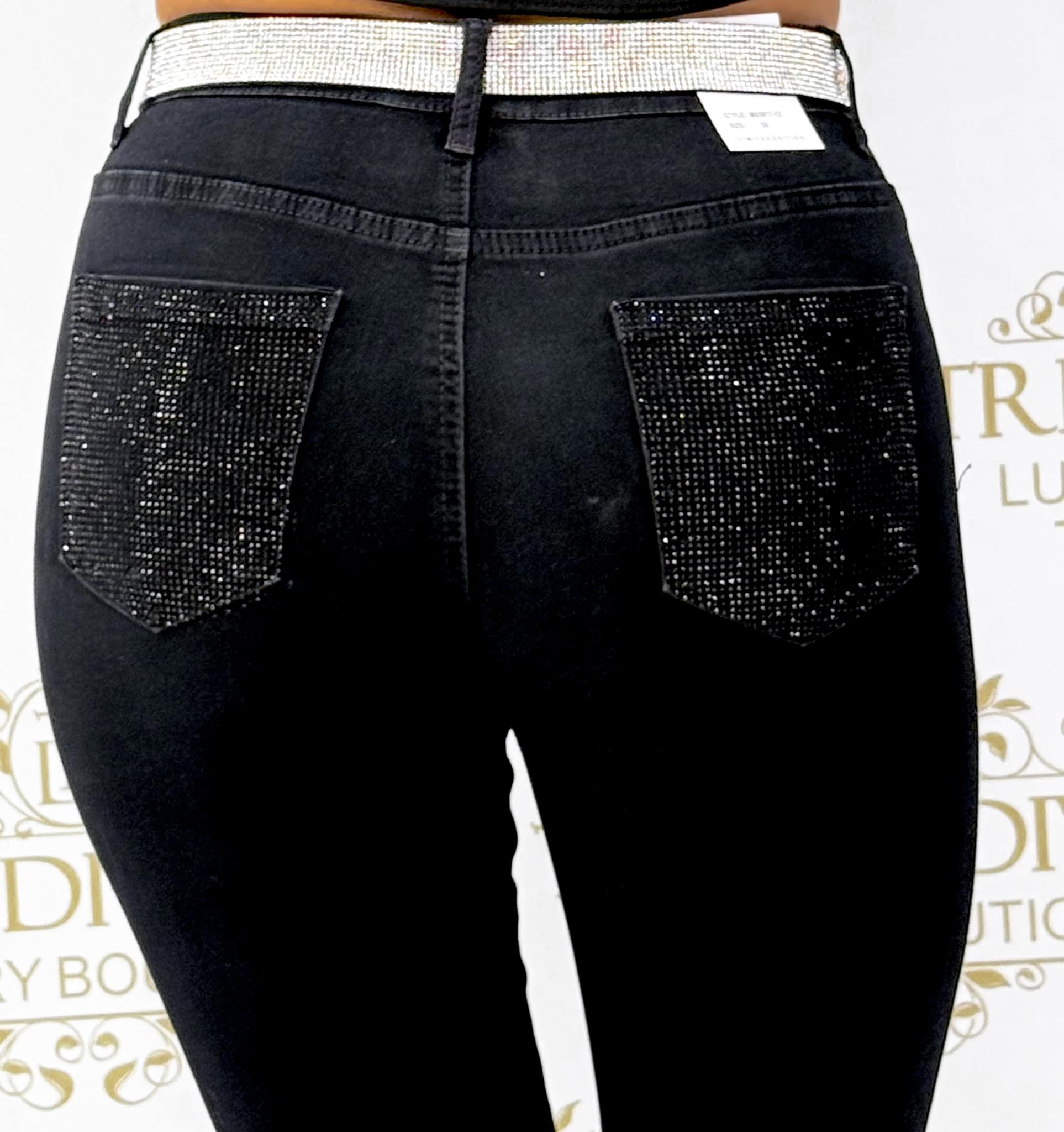 Plus size jeans "5617-13" with stones on the pockets - Image 2