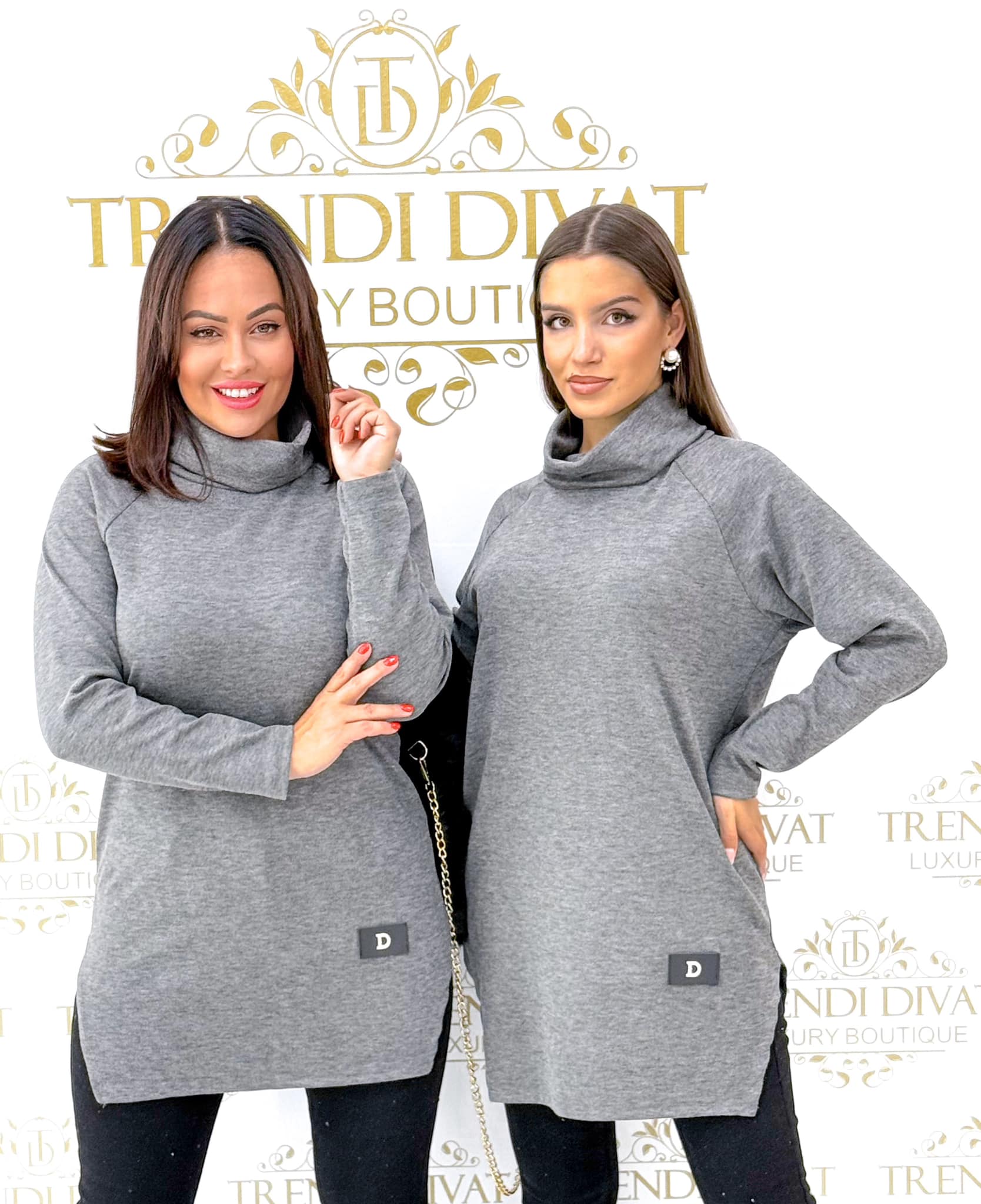 Tunic in soft tabby fabric "D" with two side slits - Image 24