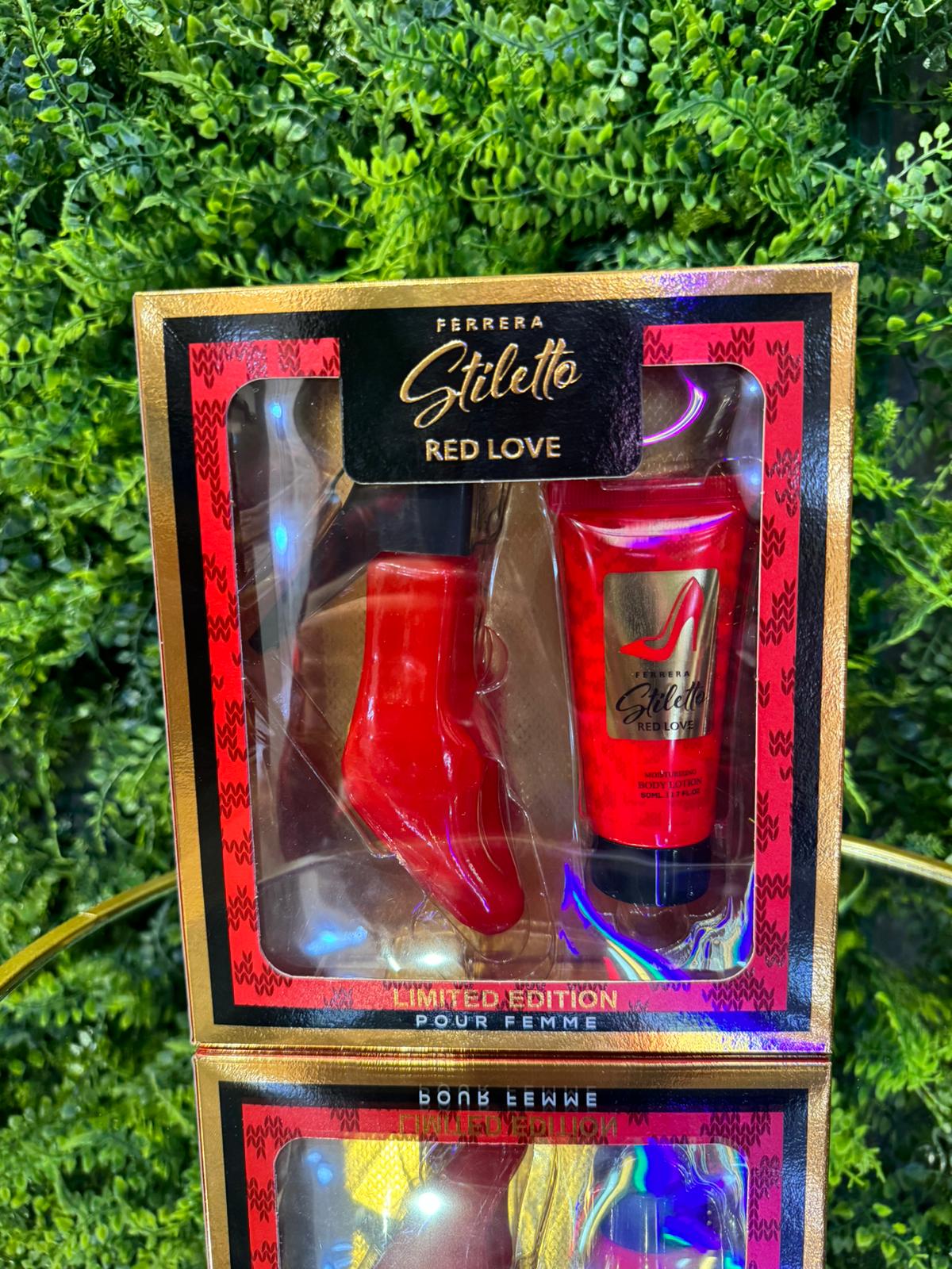 Ferrera Stiletto Red Love perfume for women 50 ml and body lotion 50 ml
