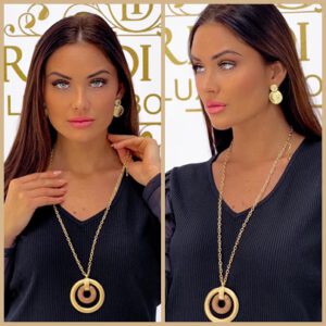 Double hoop long necklace