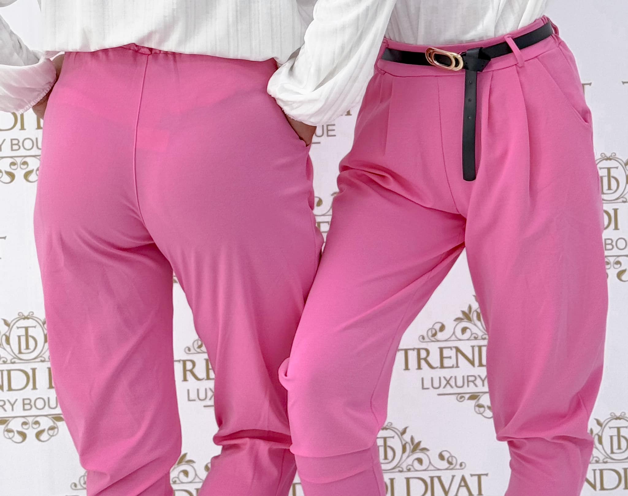 Elastic linen fabric breeches with gift belt - Image 8