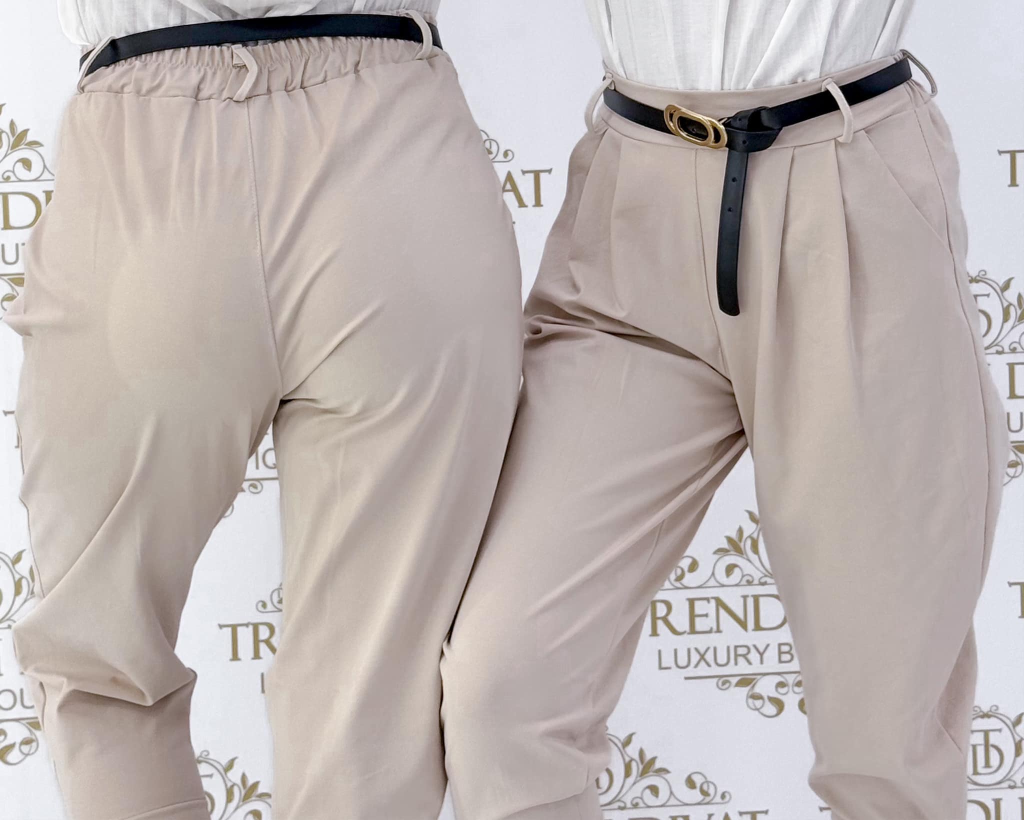 Elastic linen fabric breeches with gift belt - Image 25