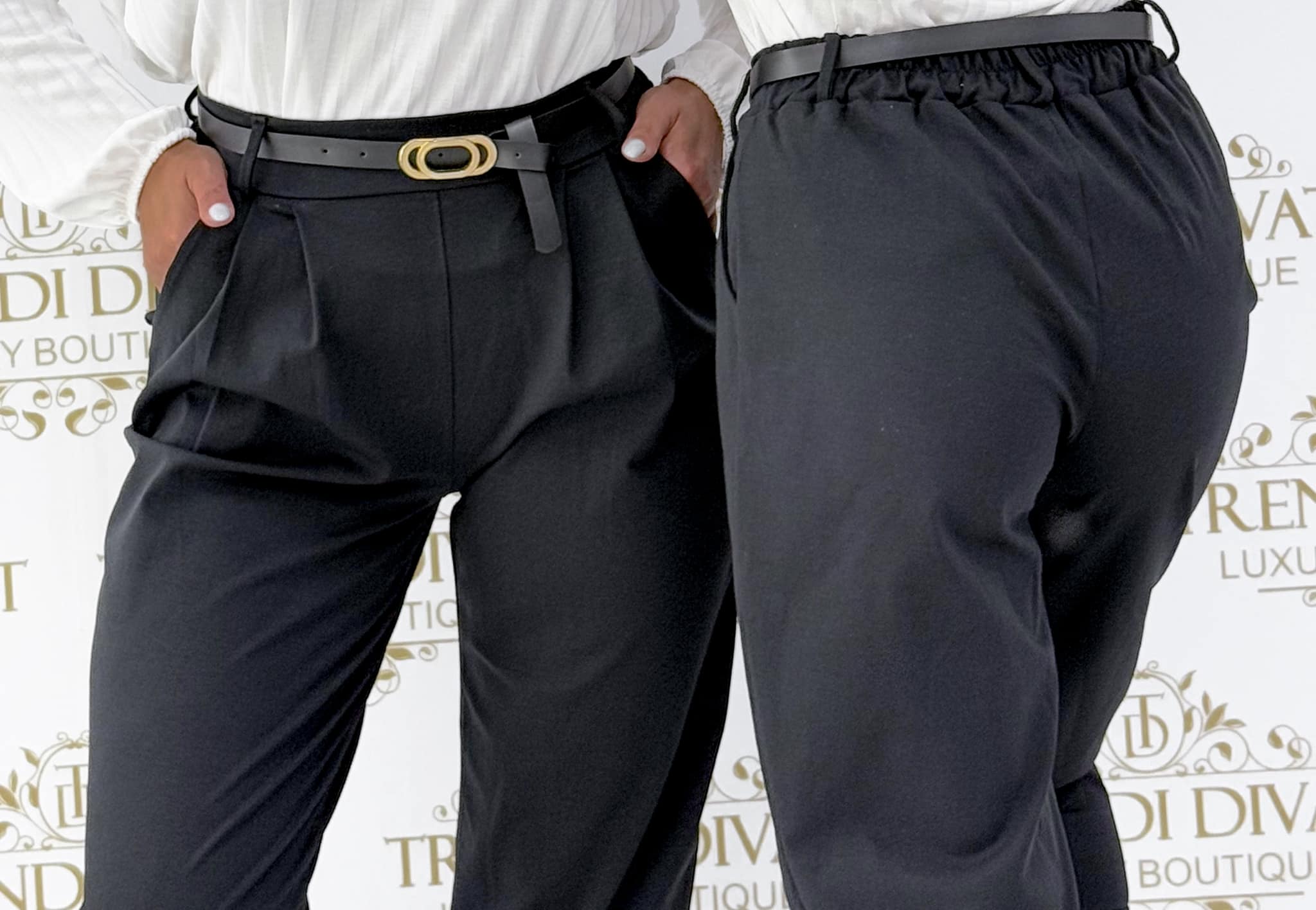 Elastic linen fabric breeches with gift belt - Image 4