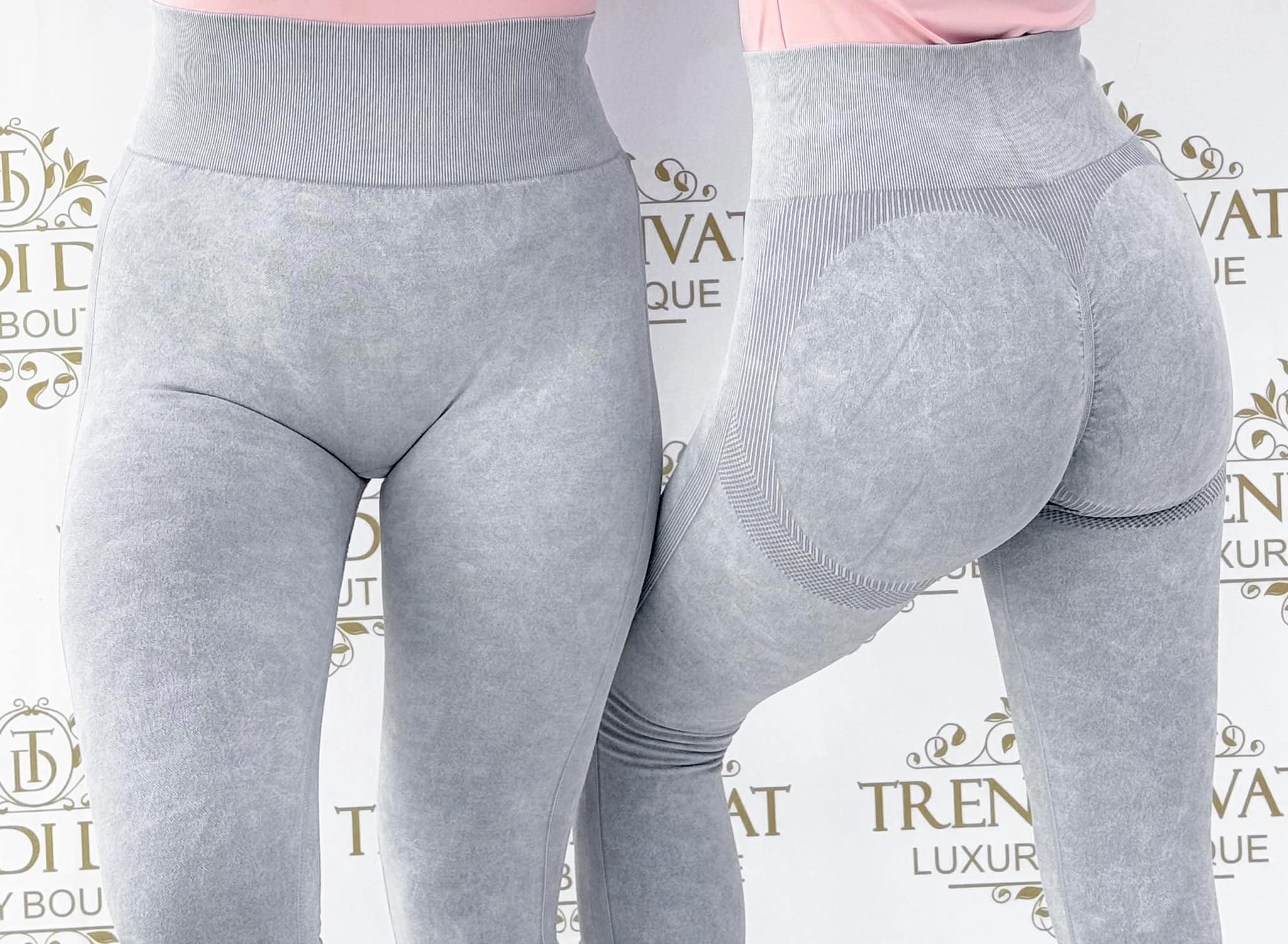 Shaping leggings "CH-2991" with batik effect, pulled at the bottom - Image 4