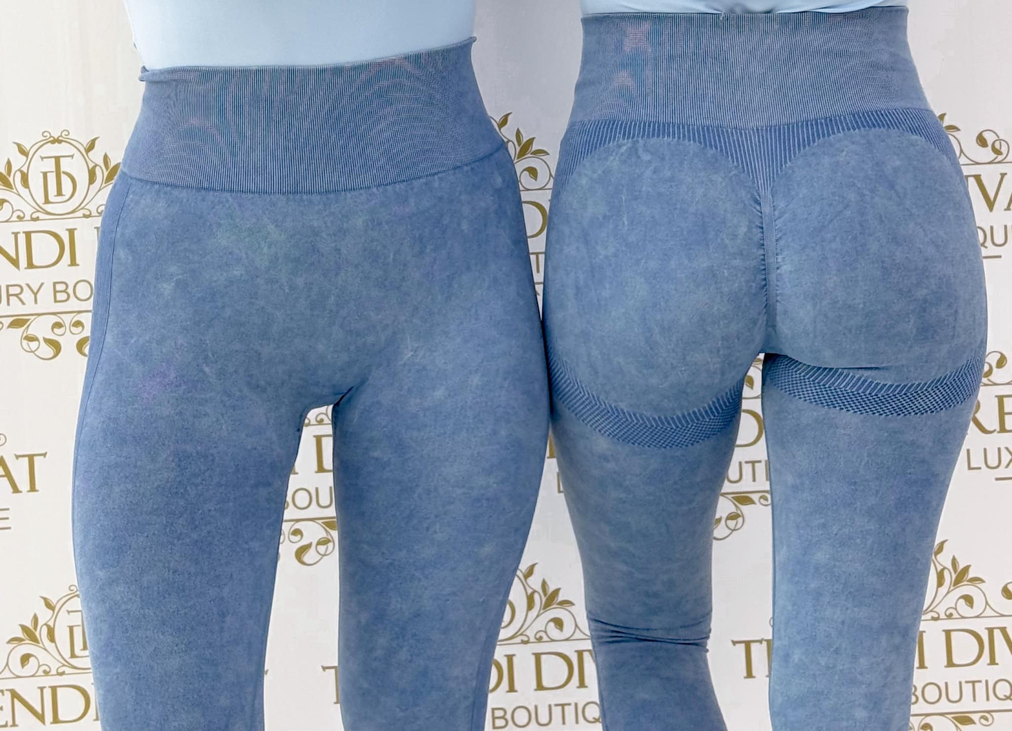 Shaping leggings "CH-2991" with batik effect, pulled at the bottom - Image 14