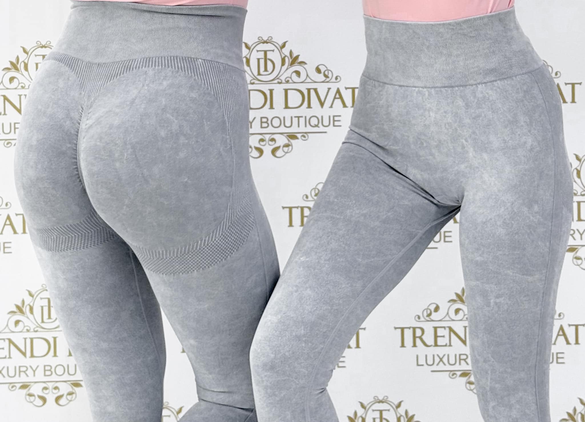 Shaping leggings "CH-2991" with batik effect, pulled at the bottom - Image 5