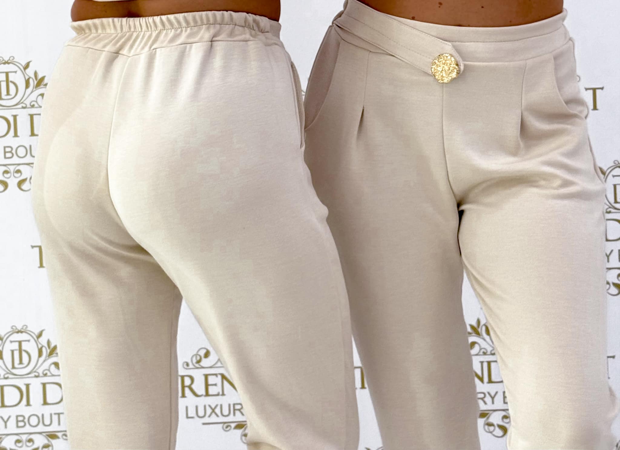 Trousers in soft fabric with large gold buttons - Image 11