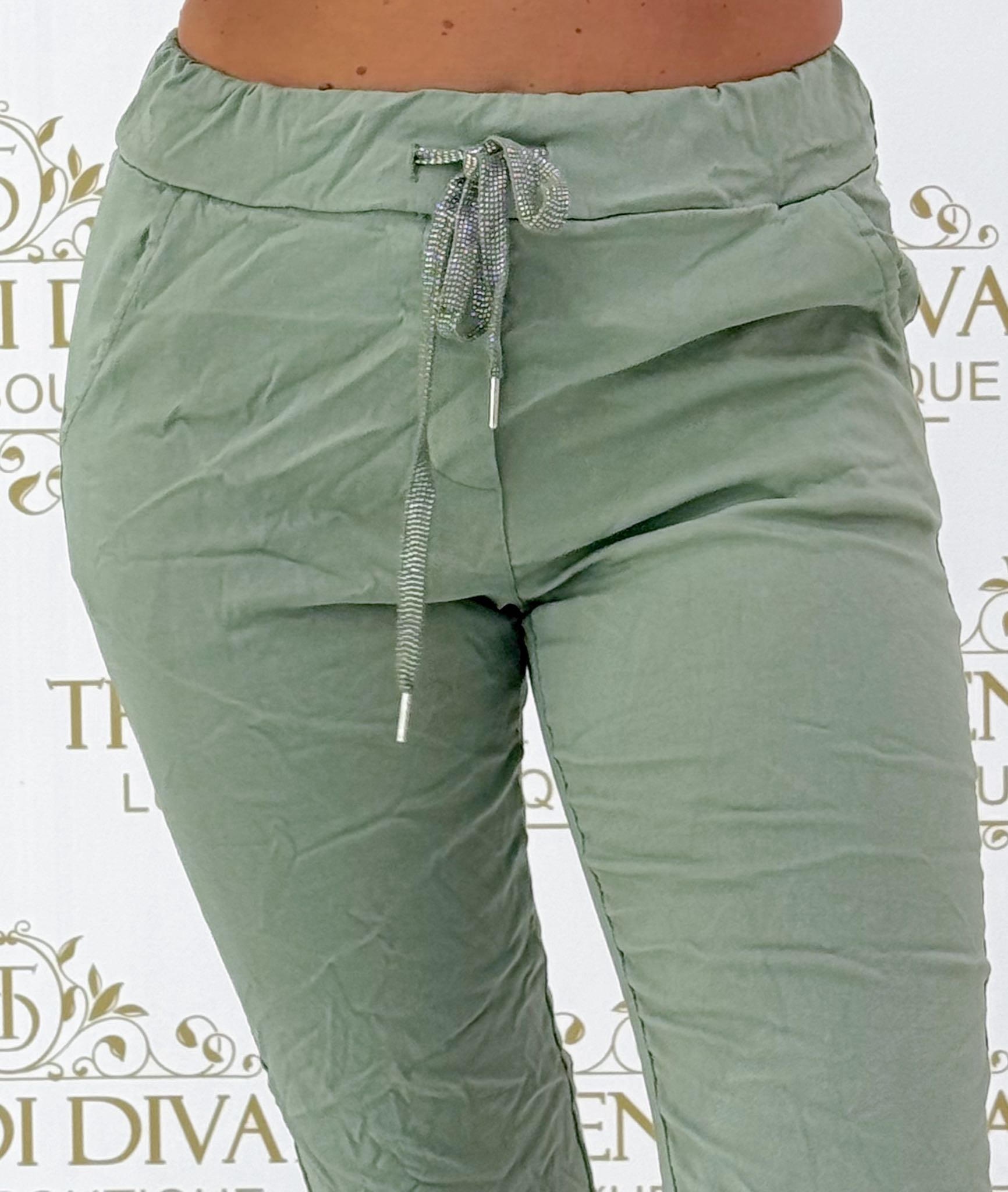 Elasticated waist trousers with elasticated waistband and elasticated canvas fabric - Image 46