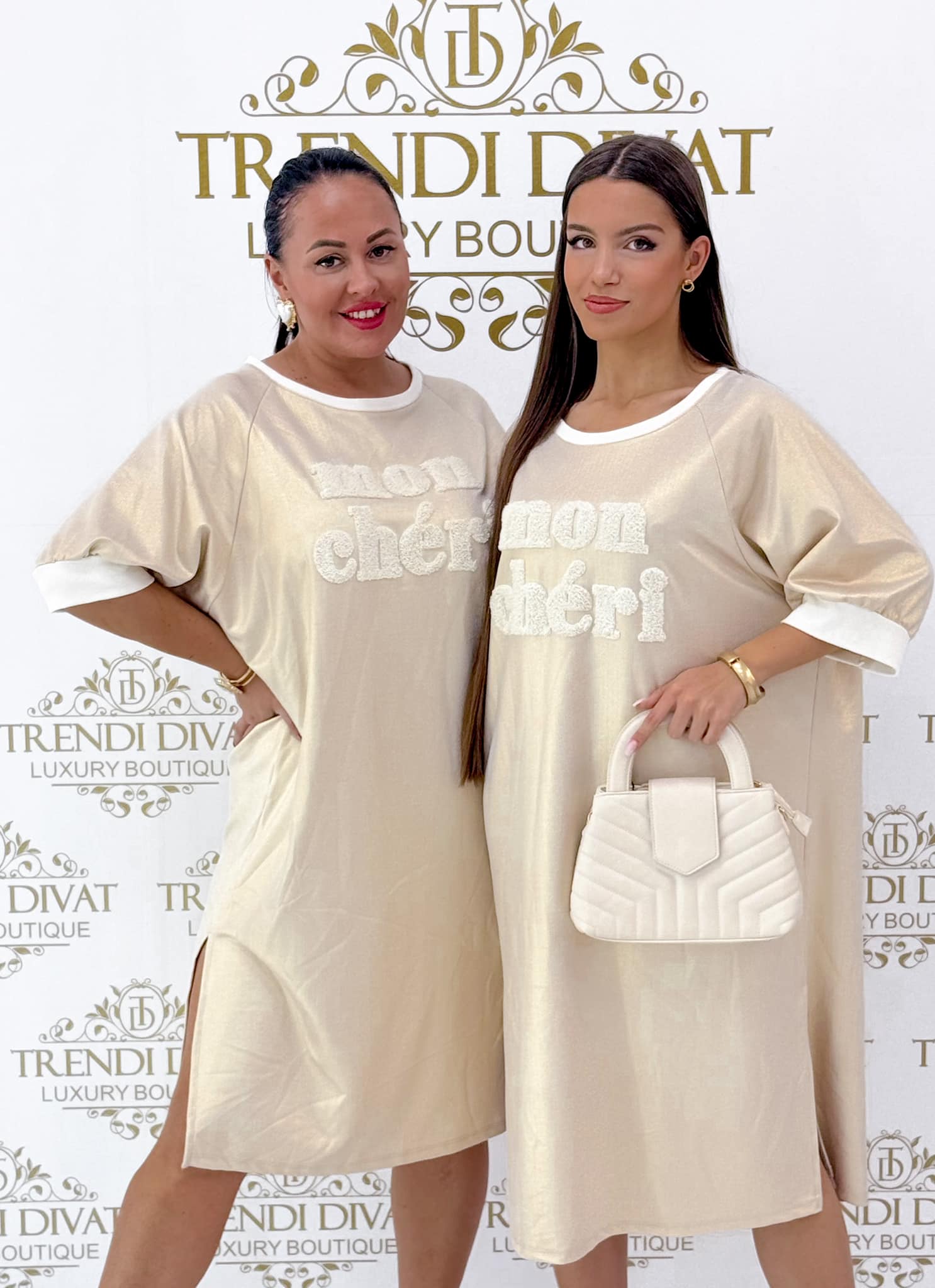 Tiny shiny gold polka dot "mon chéri" tunic - Image 2