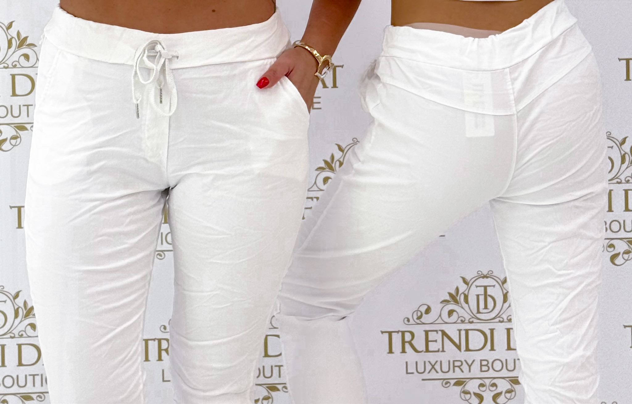 Elasticated waist trousers with elasticated waistband and elasticated canvas fabric - Image 7