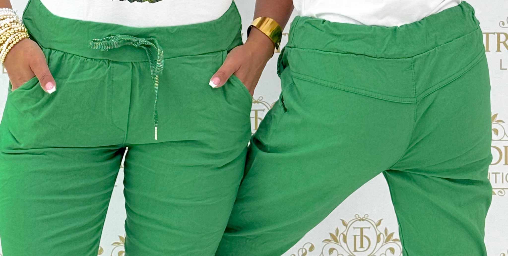 Elasticated waist trousers with elasticated waistband and elasticated canvas fabric - Image 63