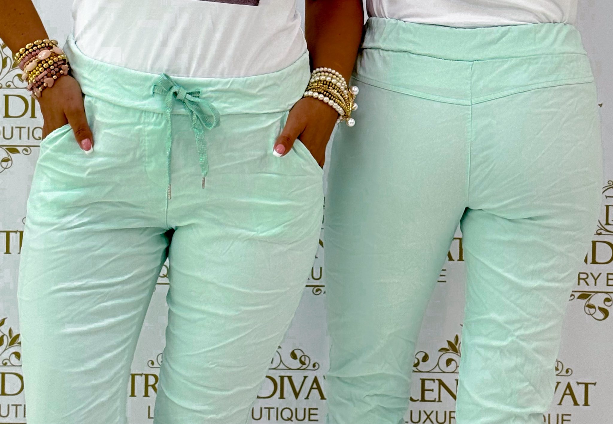 Elasticated waist trousers with elasticated waistband and elasticated canvas fabric - Image 71