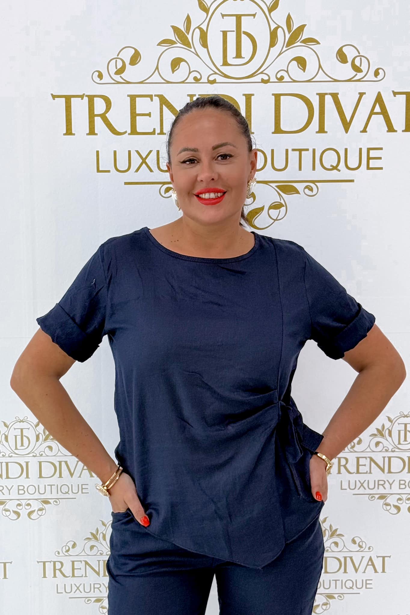 Linen effect top with bow tie at the waist - Image 22