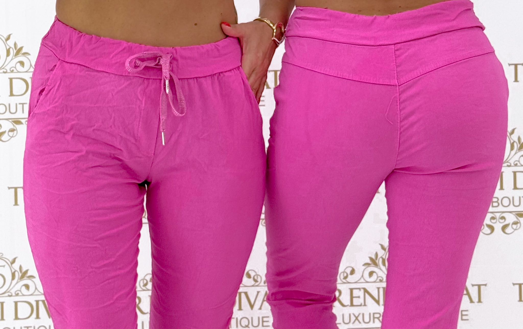 Elasticated waist trousers with elasticated waistband and elasticated canvas fabric - Image 23