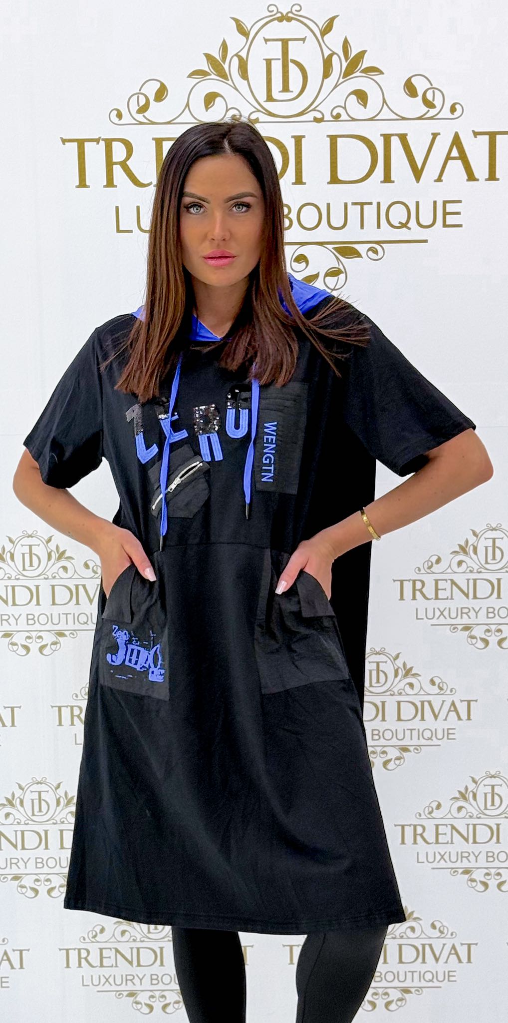 "ZERO" long tunic in susogo fabric with inserts - Image 4