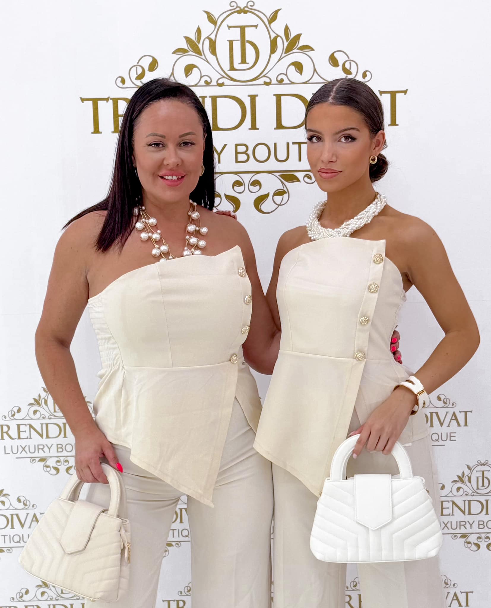 Strapless palazzo top set with gold buttons - Image 4