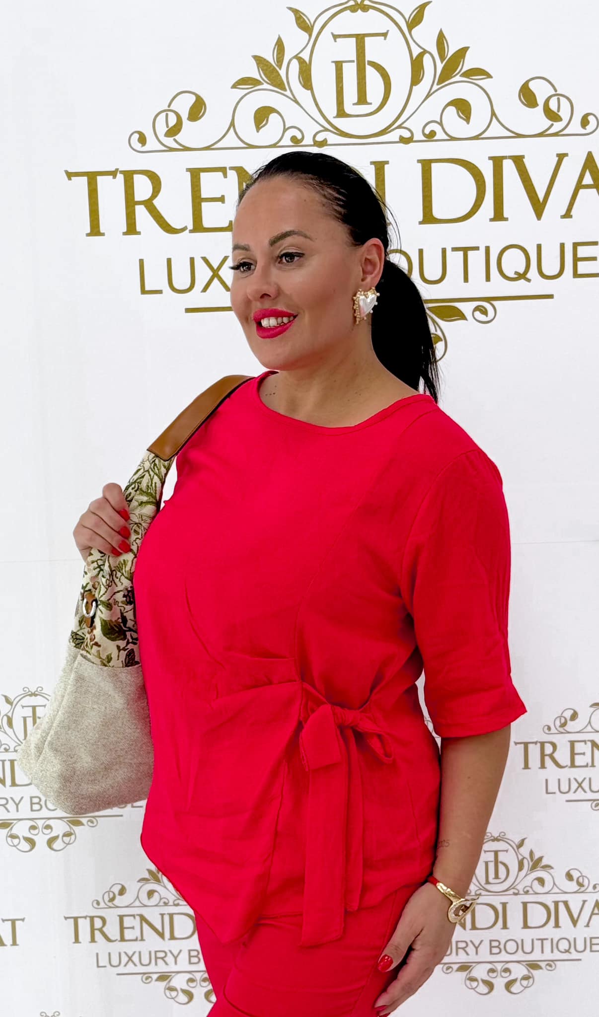 Linen effect top with bow tie at the waist - Image 5