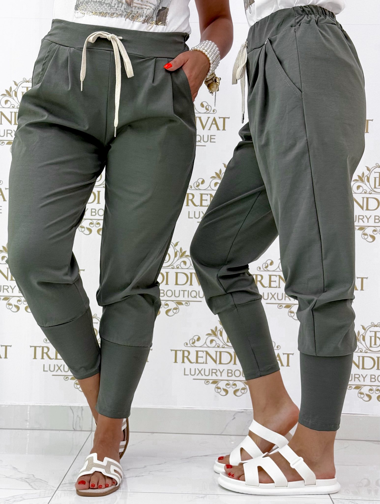 Elasticated waist cotton breeches - Image 44