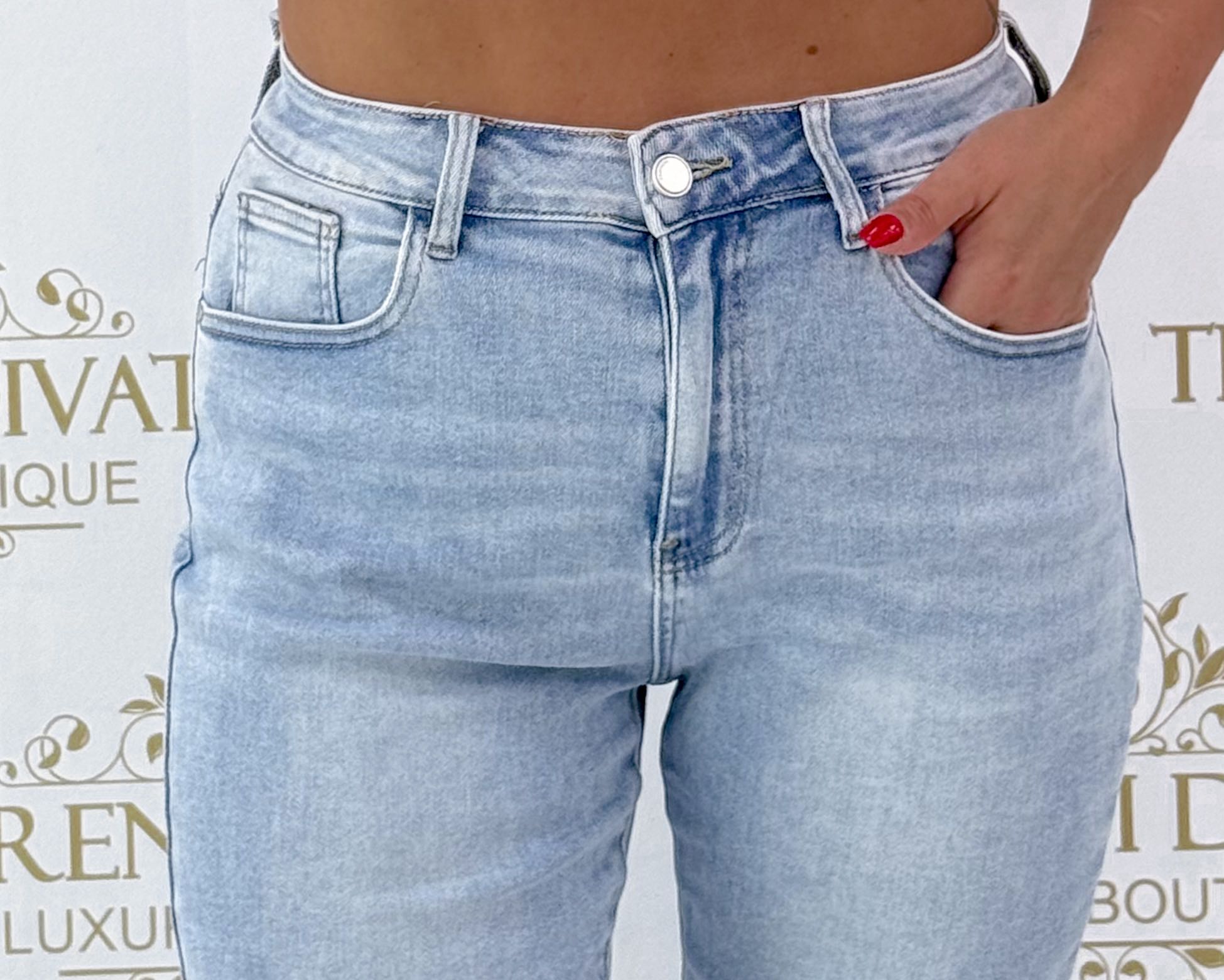 Plus size, elasticated jeans with folded leg "RE3176" - Image 2