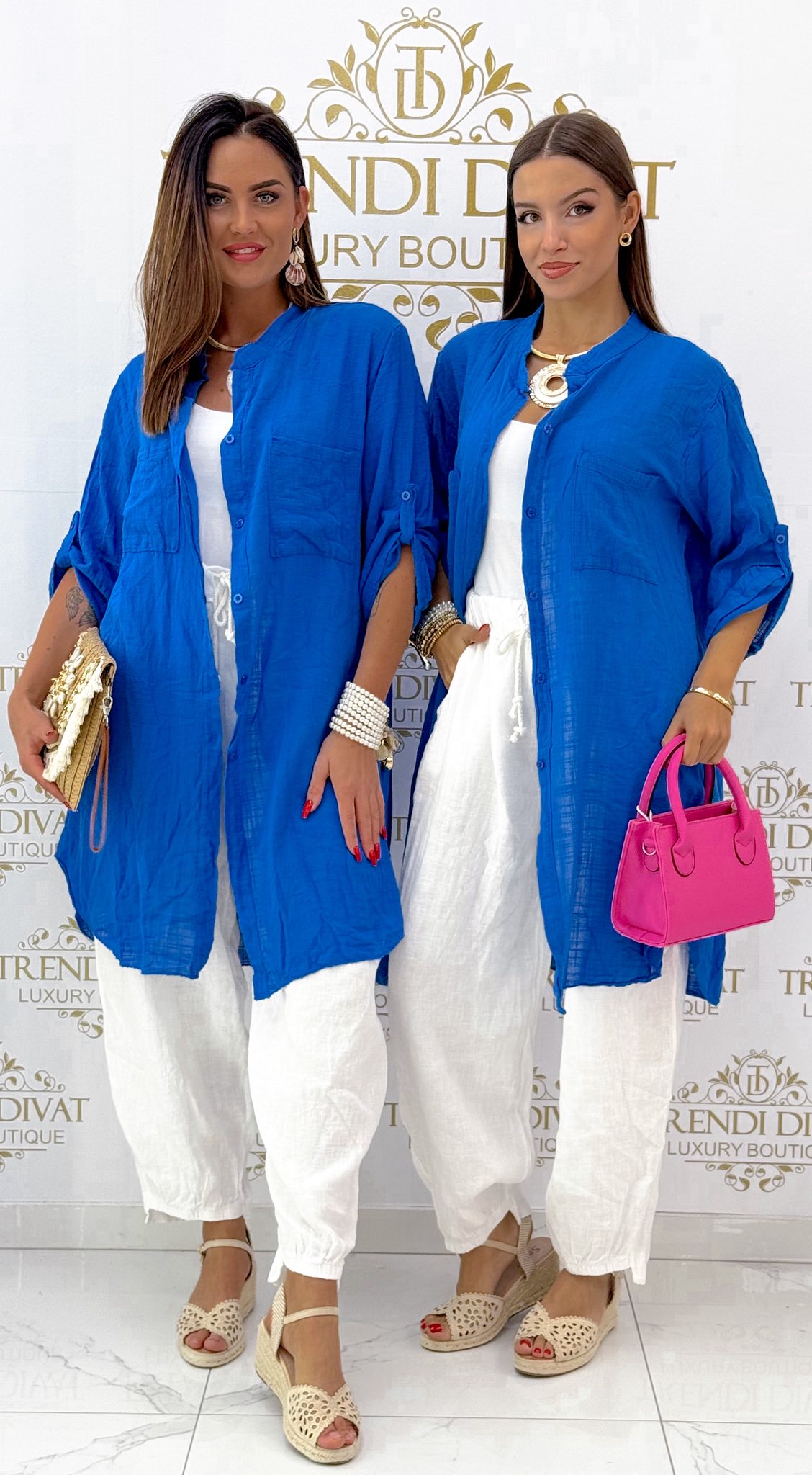 Álló galléros, lenge géz anyagú ing tunika - Image 48