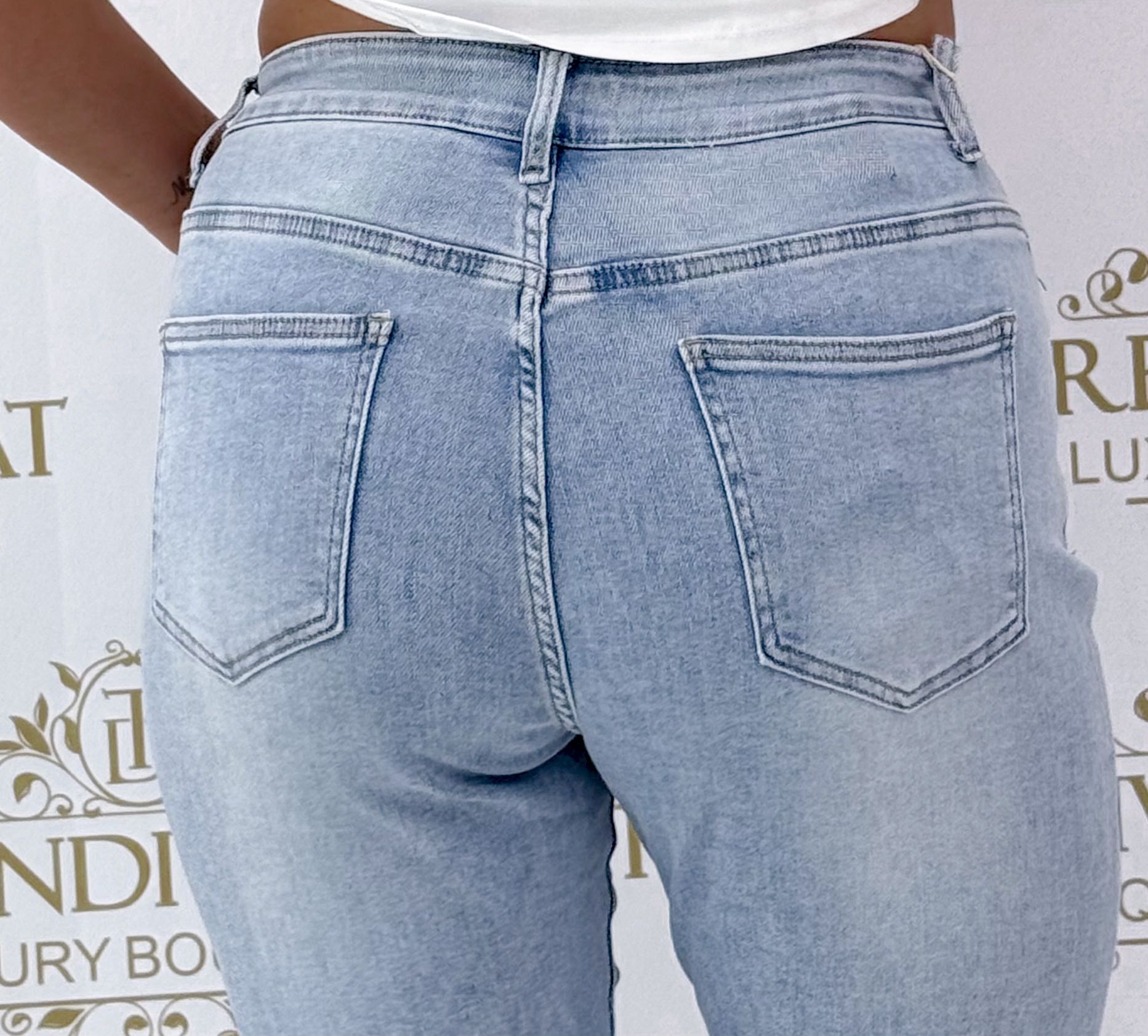 Plus size, elasticated jeans with folded leg "RE3176" - Image 3