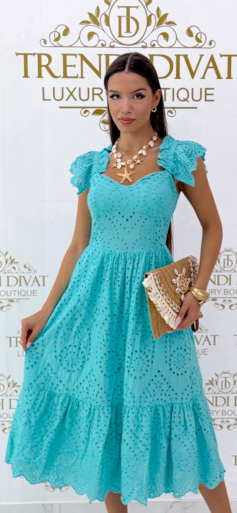 Fodros pántú, madeira hímzett midi ruha - Image 25