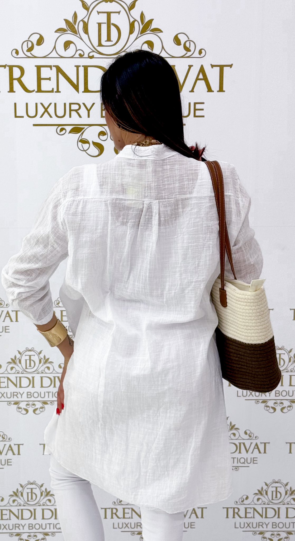 Álló galléros, lenge géz anyagú ing tunika - Image 31