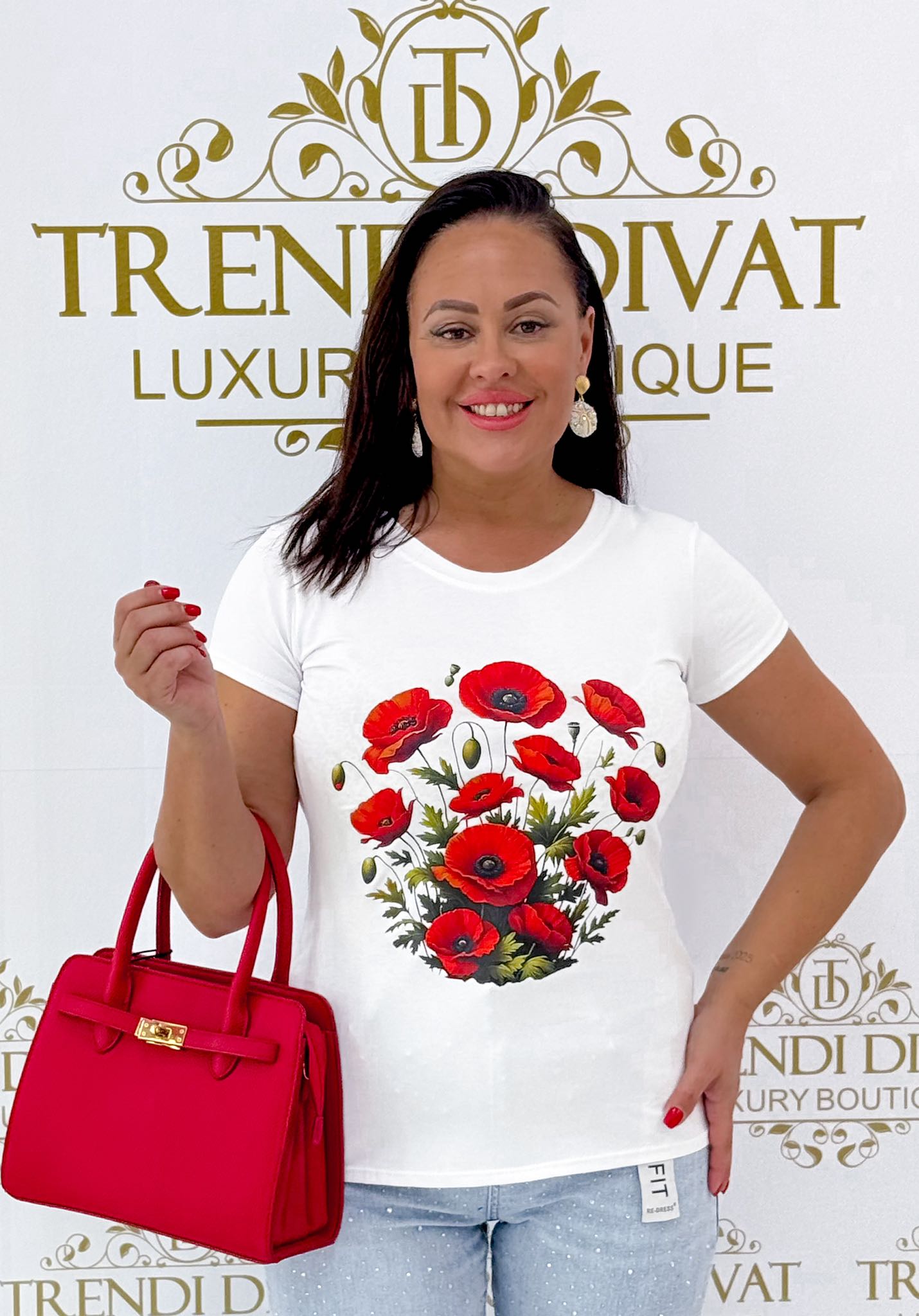 T-shirt with poppy pattern - Image 5