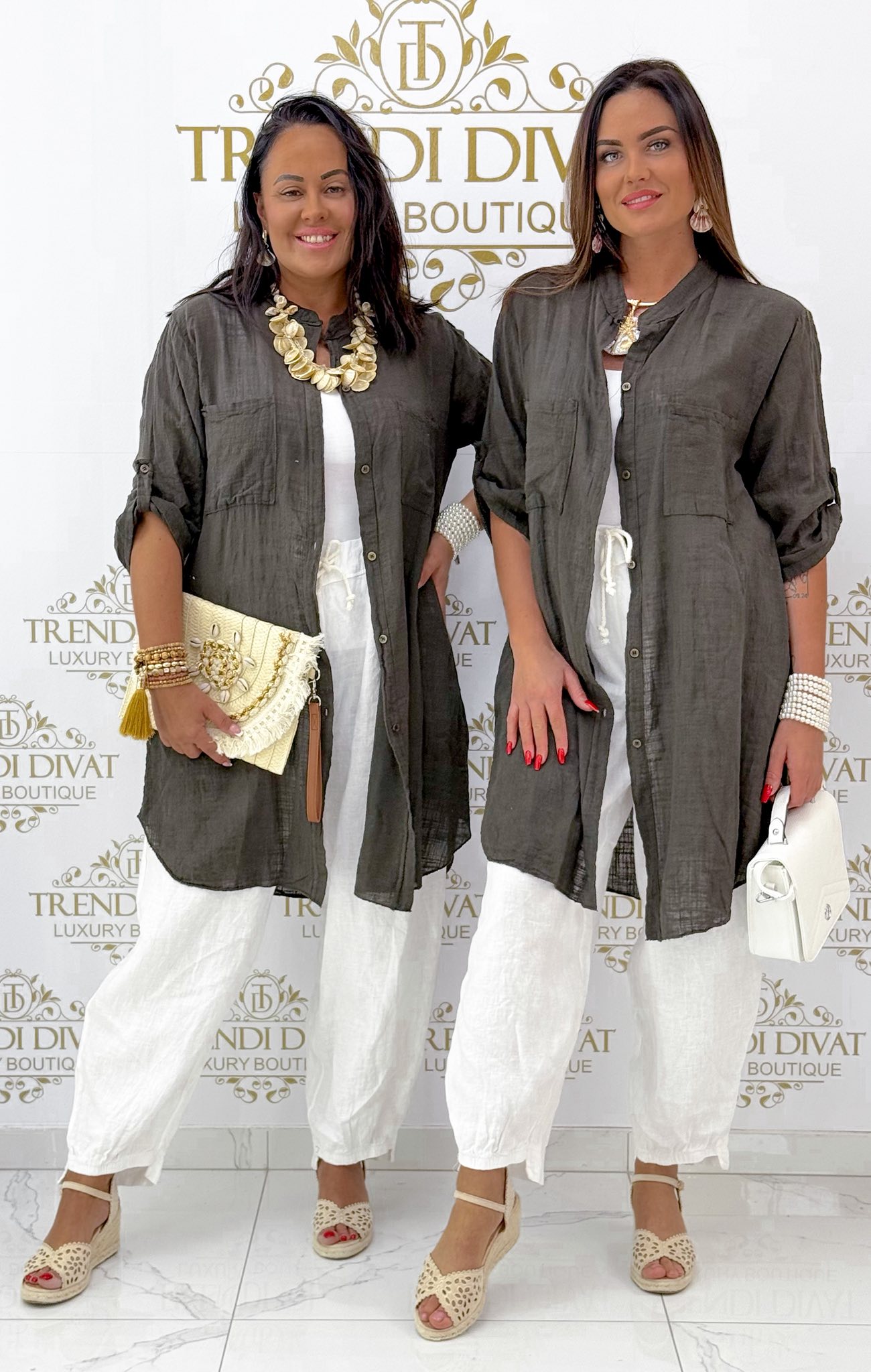 Álló galléros, lenge géz anyagú ing tunika - Image 43