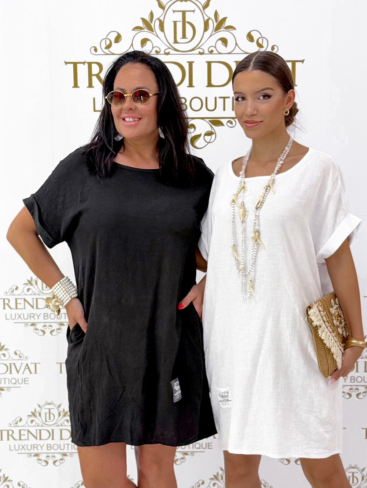 Elől rövidebb fazonú, lenge vászon anyagú, zsebes tunika - Image 8