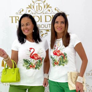 Flamingó mintázatú póló