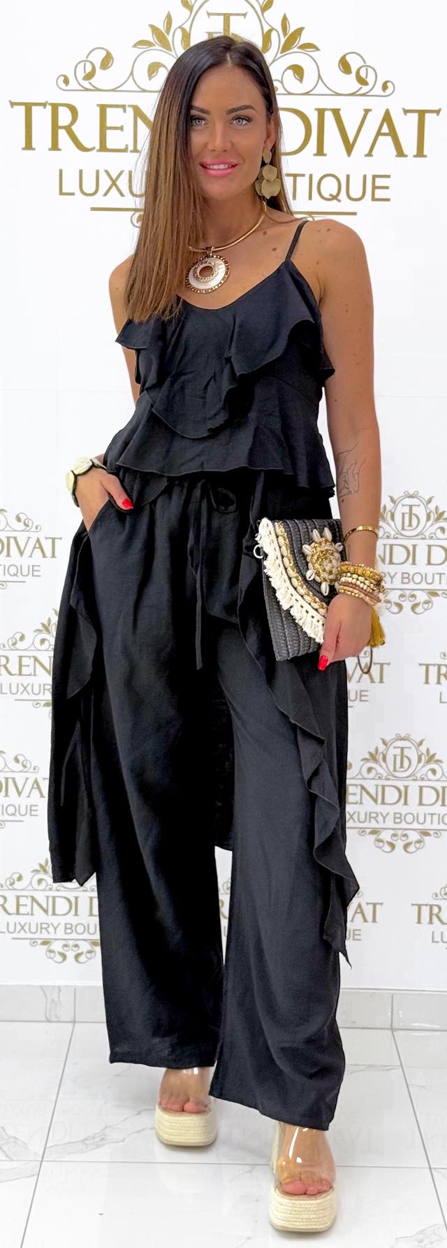 Egyedi fodros felső részes palazzo együttes - Image 2