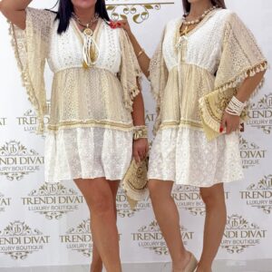 Különleges madeira hímzett csipkés kis ruha