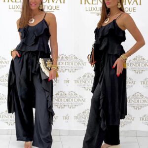 Egyedi fodros felső részes palazzo együttes