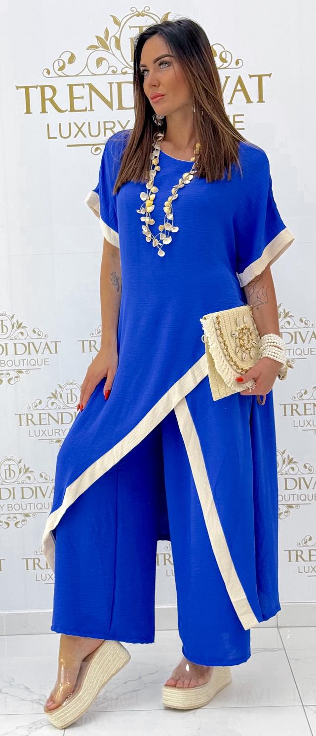 Különleges átlapolt fazonú, muszlin anyagú palazzo szett - Image 12