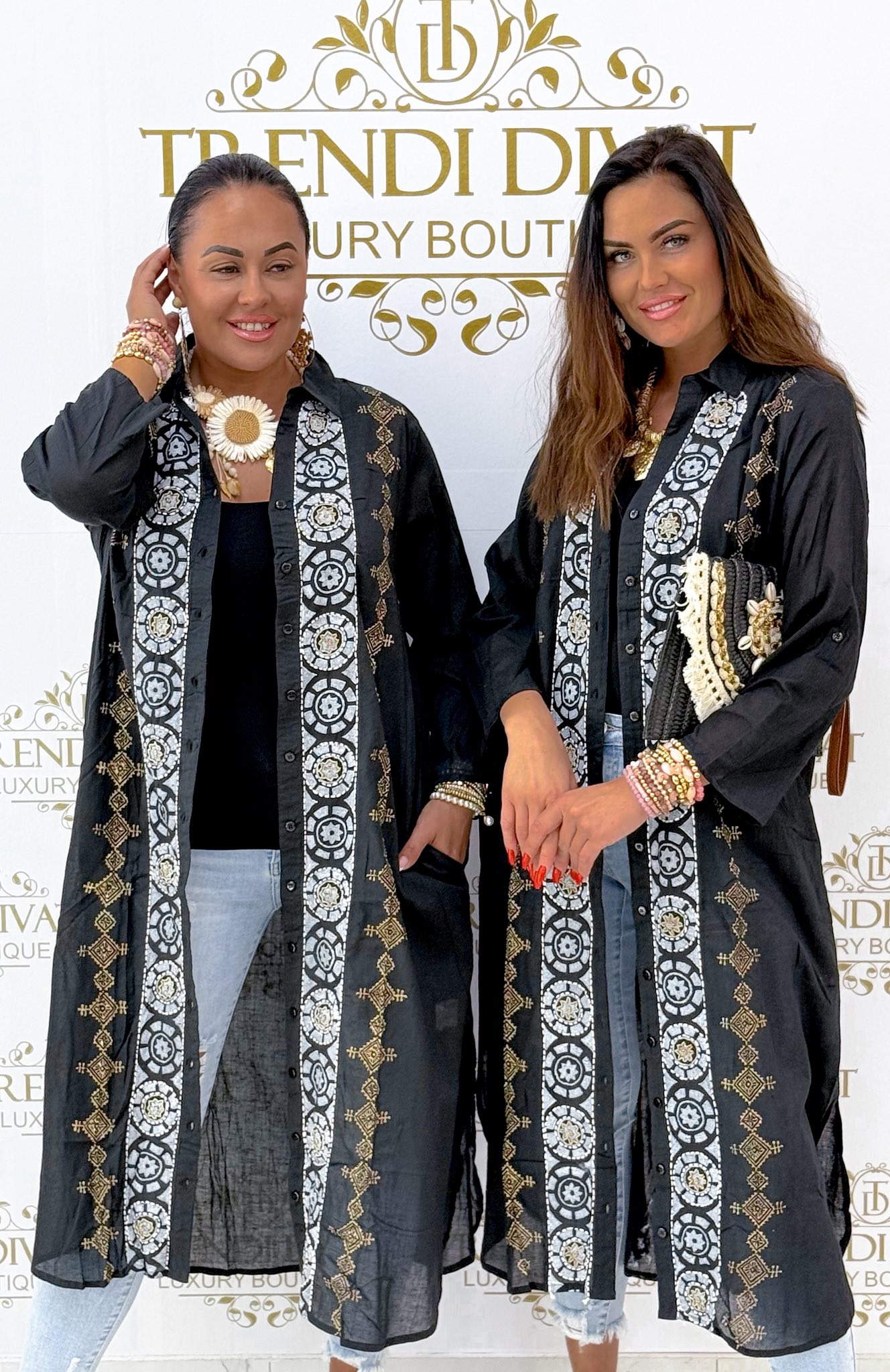 Lenge vékony vászon anyagú, különleges mintázatú maxi ing tunika - Image 12