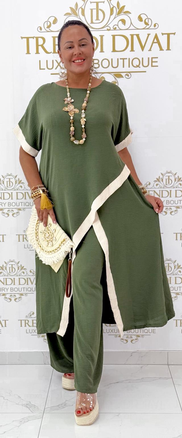 Különleges átlapolt fazonú, muszlin anyagú palazzo szett - Image 14