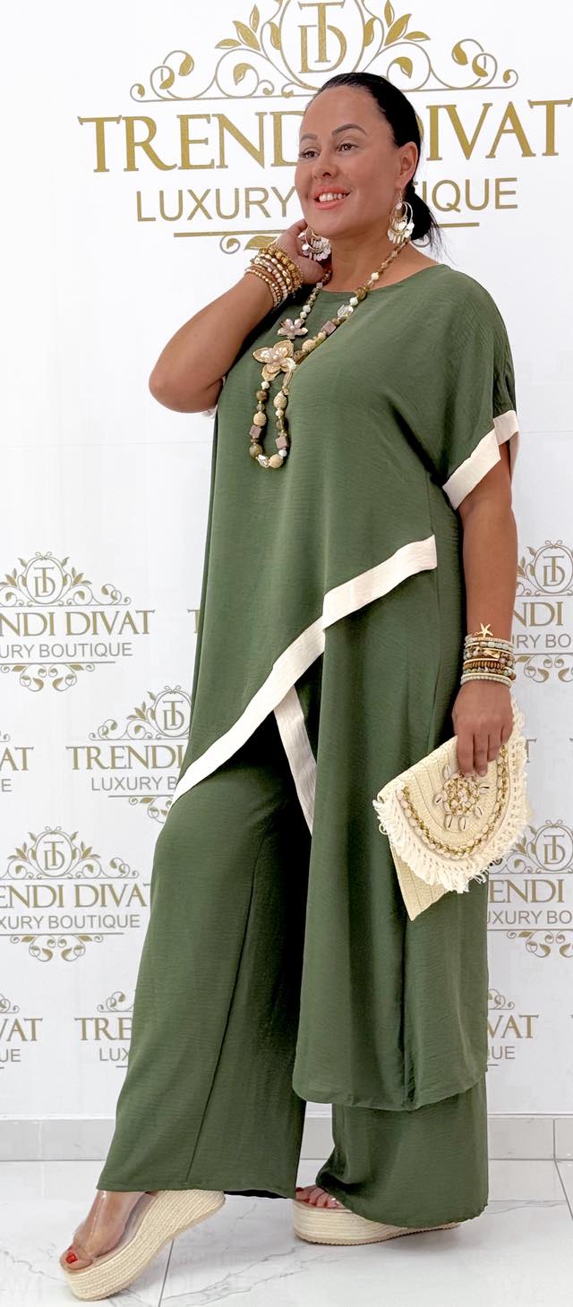 Különleges átlapolt fazonú, muszlin anyagú palazzo szett - Image 15