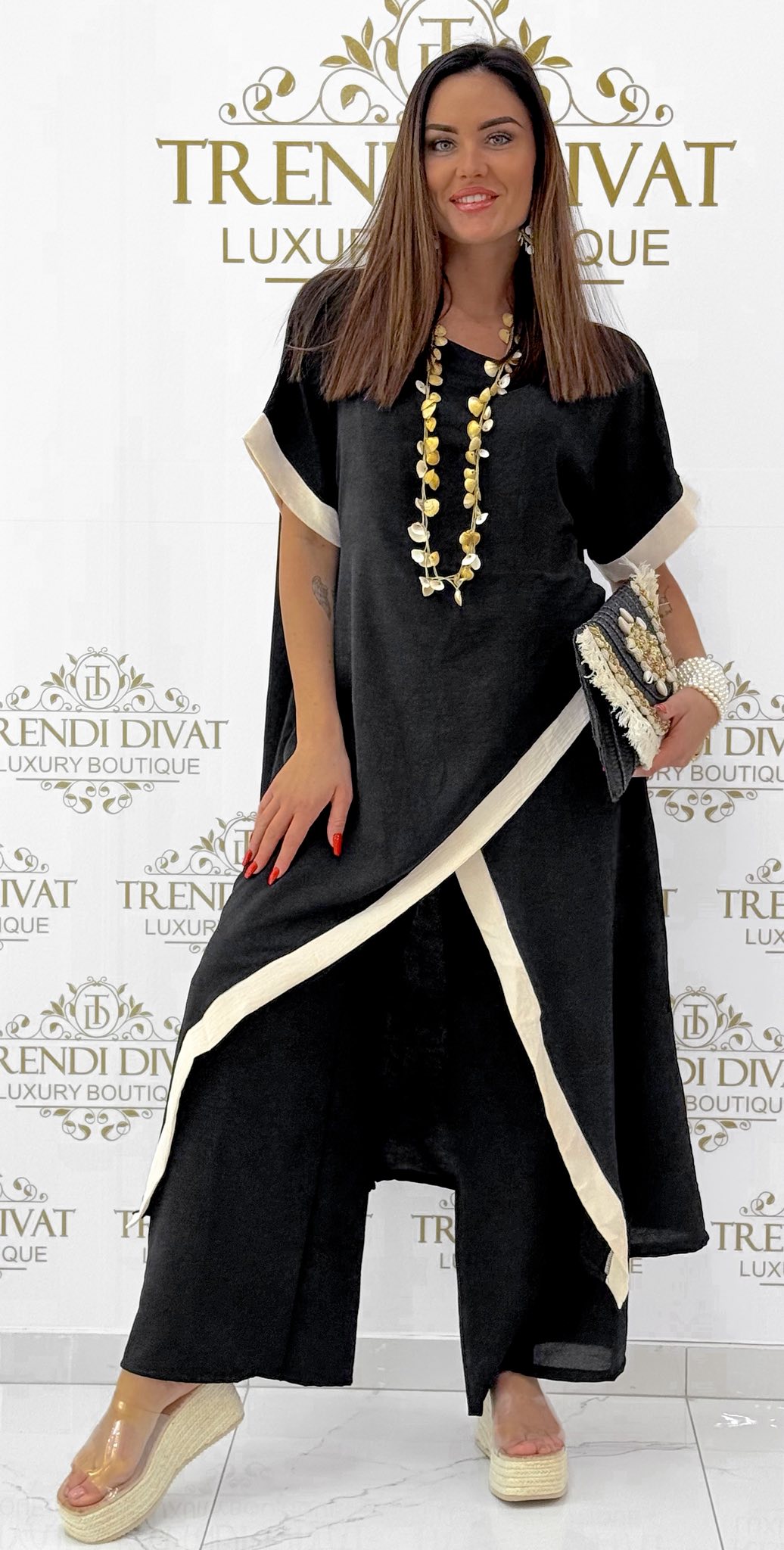 Különleges átlapolt fazonú, muszlin anyagú palazzo szett - Image 22