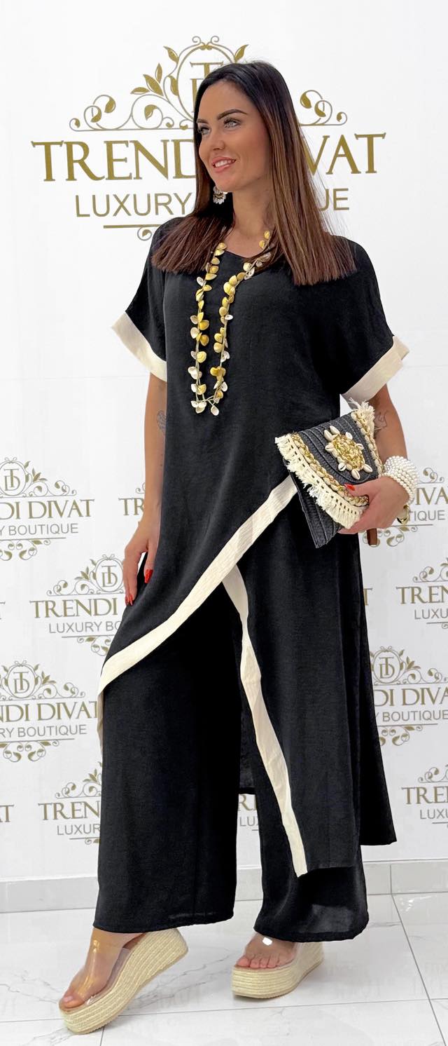 Különleges átlapolt fazonú, muszlin anyagú palazzo szett - Image 23