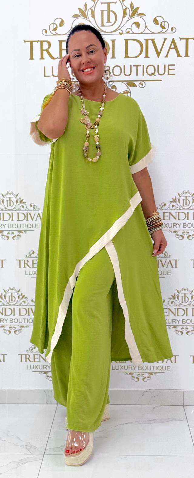 Különleges átlapolt fazonú, muszlin anyagú palazzo szett - Image 25