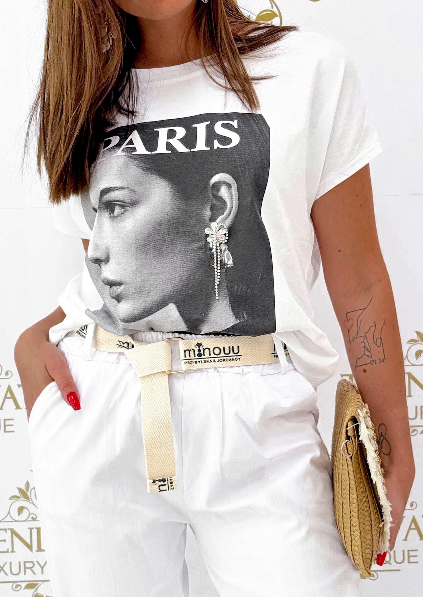 Gumis derekú elasztikus vászon hárem nadrág, ajándék övvel - Image 31