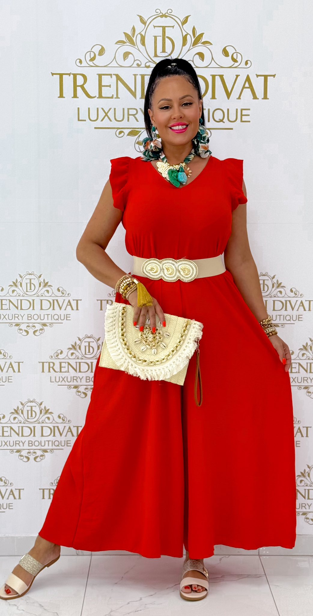 Nyitott hátú, fodros vállú, muszlin anyagú palazzo overál - Image 46