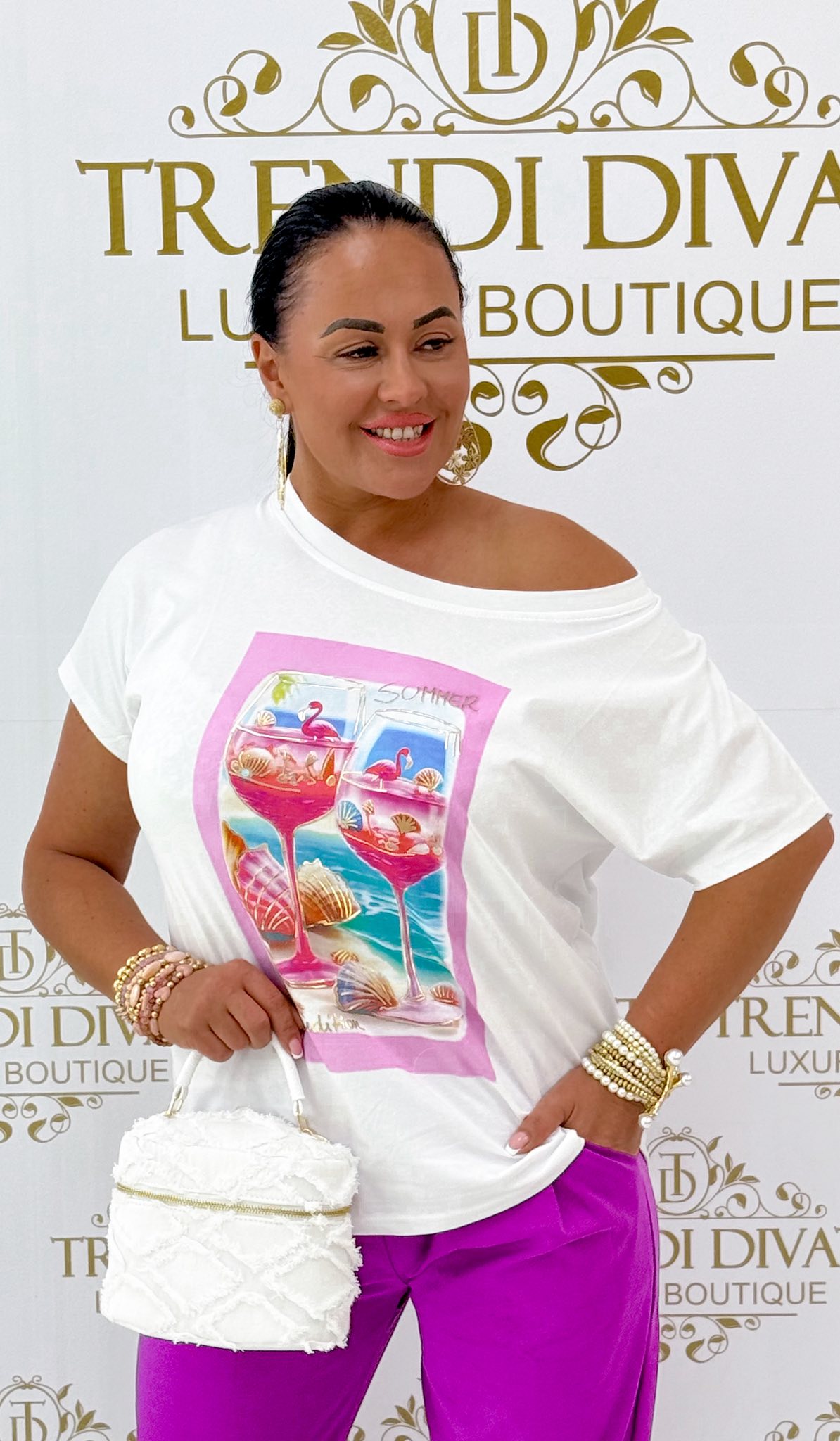 Plus size, flamingó mintázatú felső - Image 3